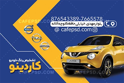طرح کارت ویزیت کارشناسی رنگ خودرو