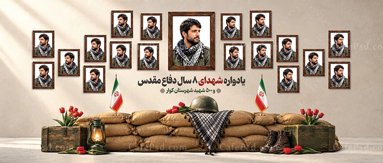 دانلود بنر لایه باز یادواره شهدا